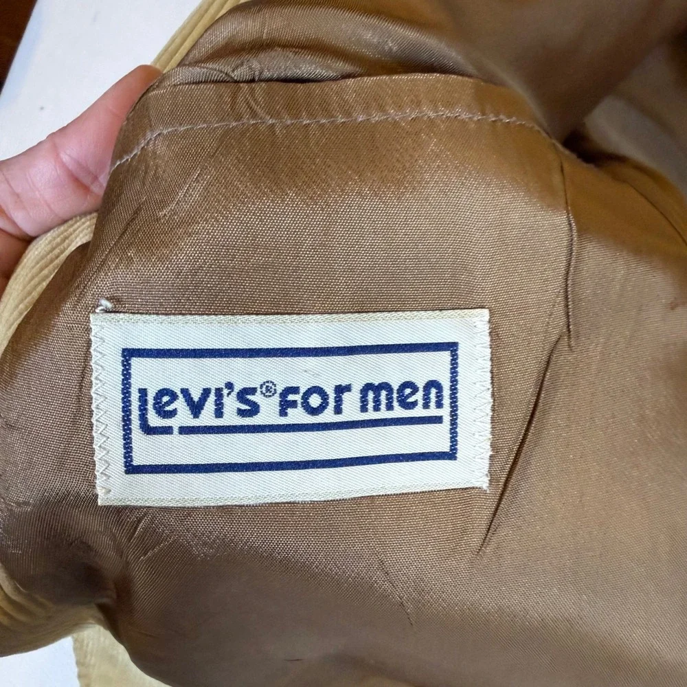 Vintage Levi's for Men Corduroy Blazer Tan‎ Camel Sport Coat Jacket 44 R